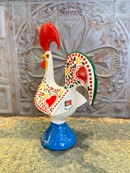 幸運を呼び込む♪ “ポルトガルの言い伝え”奇跡を起こしたバルセロスの雄鶏★置物( 中 )ホワイト-健康運