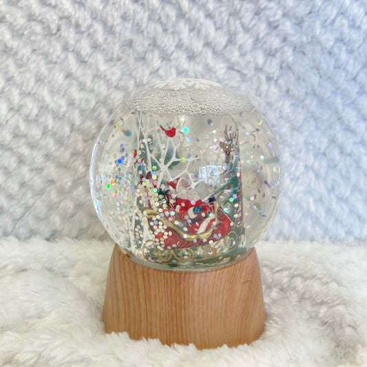 LEDライト付き!スノードーム ウッド