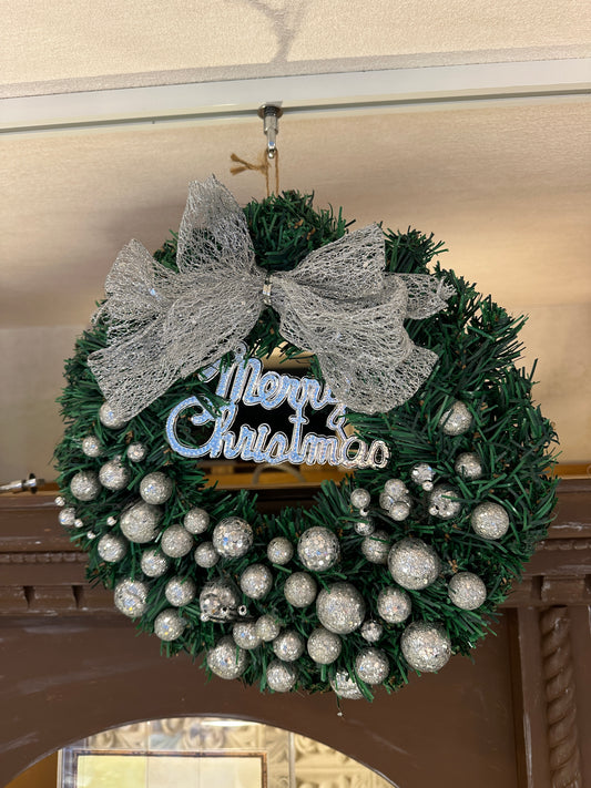 クリスマスリース シルバー30cm