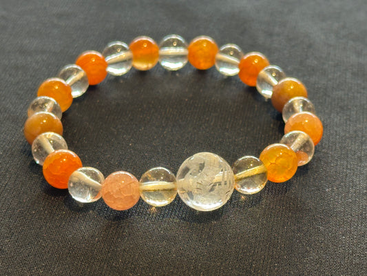 物事を最良の結果へ導く。龍掘り大玉水晶&龍紋石 ブレスレット