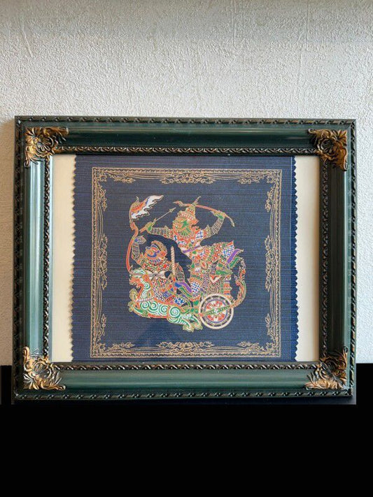 勇敢に困難を乗り越える ラーマ&ハヌマーン タイ・シルクアート