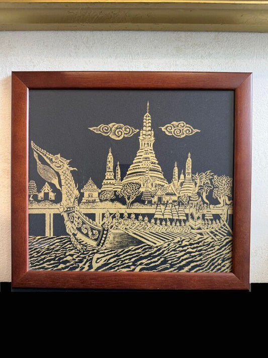 幸せな人生を送ることが出来る ワットアルン 「暁の寺院」 タイ・シルクアート