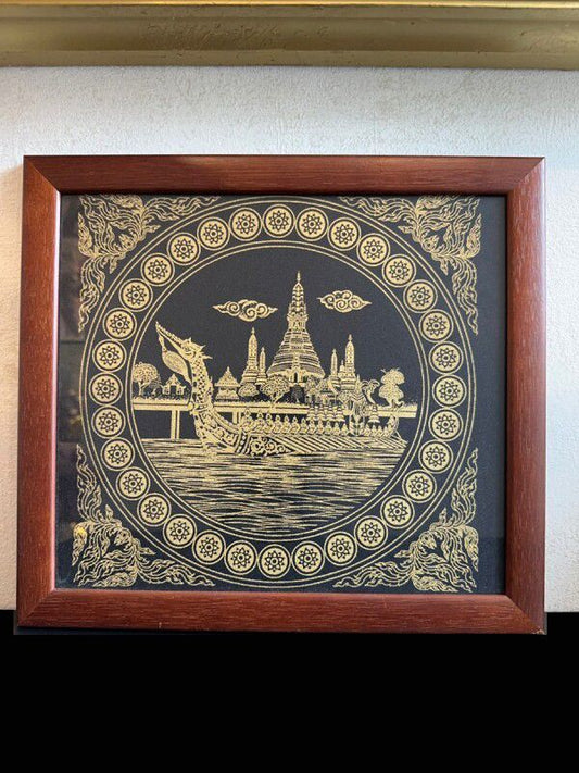 幸せな人生を送ることが出来る ワットアルン 「暁の寺院」 タイ・シルクアート G