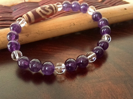 出逢いを引き寄せる婚活ブレスレット 蓮花天珠&アメジスト