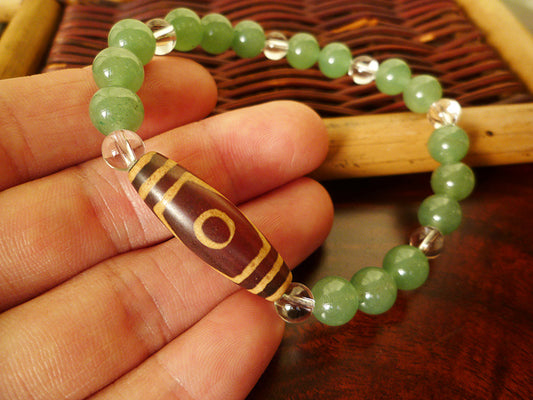 人間関係を改善し、豊かにする 環境改善ブレスレット 三眼天珠&アベンチュリン