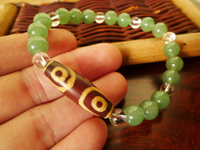 人間関係を改善し、豊かにする 環境改善ブレスレット 三眼天珠&アベンチュリン