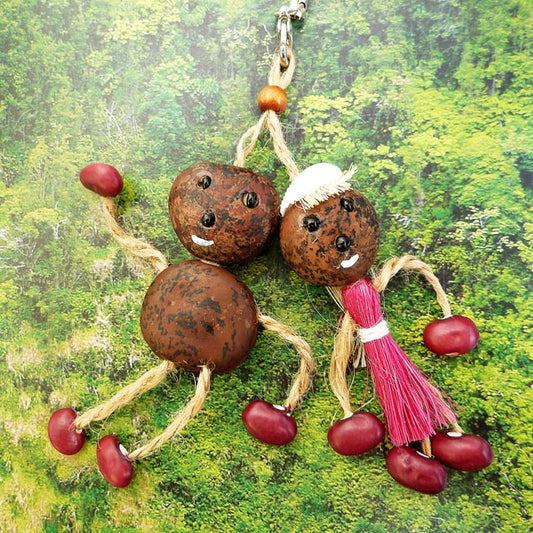 愛・金・健康の 願いを叶えるといわれるボージョボー人形ストラップ ピンク【ハンディクラフト・アニエスイムザ製】