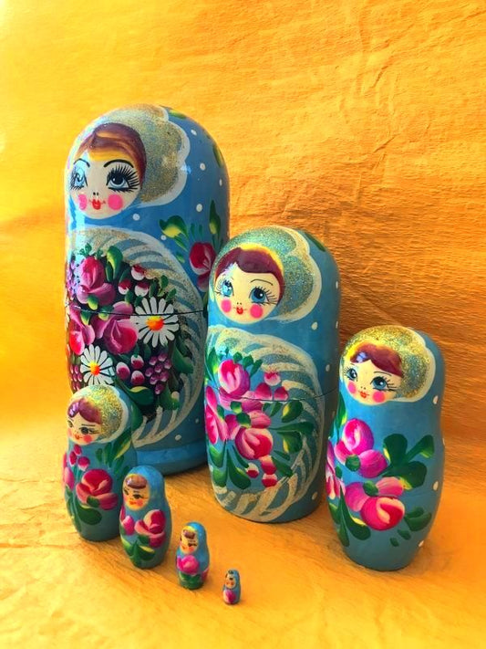 大きな!願いを吹き込む♪繁栄のマトリョーシカ 7体 花みずいろ