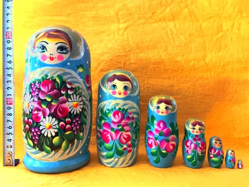 大きな!願いを吹き込む♪繁栄のマトリョーシカ 7体 花みずいろ