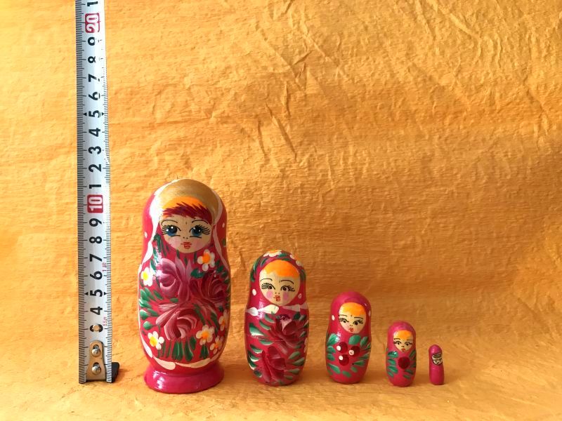 願いを吹き込む♪繁栄のマトリョーシカ 5体 小 ピンク