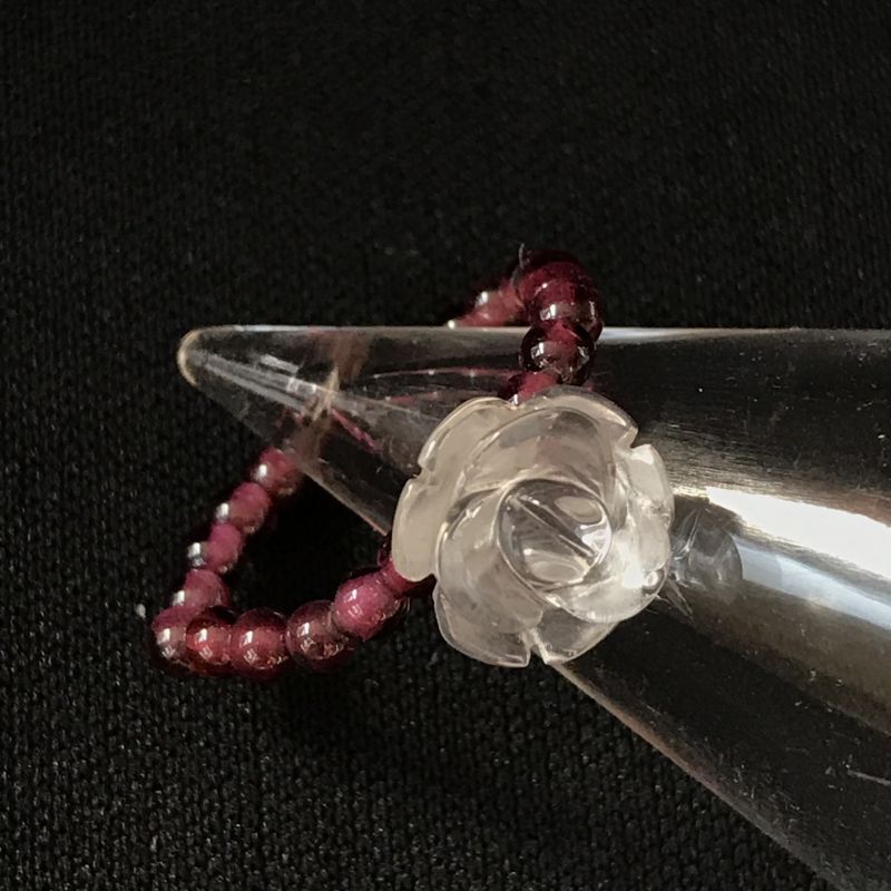 愛の薔薇♥水晶&ガーネット リング