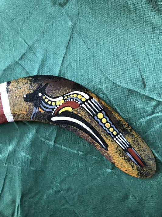 幸運を引っ掛けて戻って来る!アボリジニのブーメラン エミュー