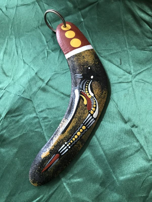 幸運を引っ掛けて戻って来る!アボリジニのブーメラン エミュー