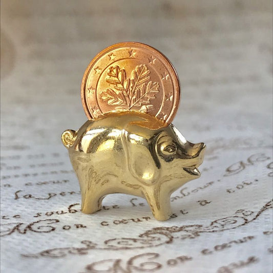 繁栄と幸運を!ラッキーユーロ☆ピッグ ゴールド
