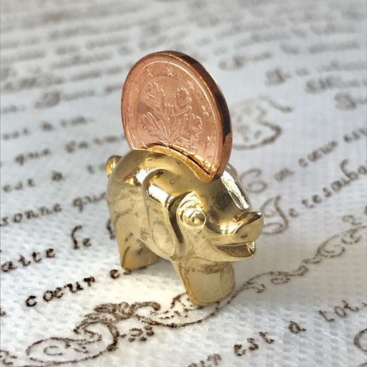 繁栄と幸運を!ラッキーユーロ☆ピッグ ゴールド