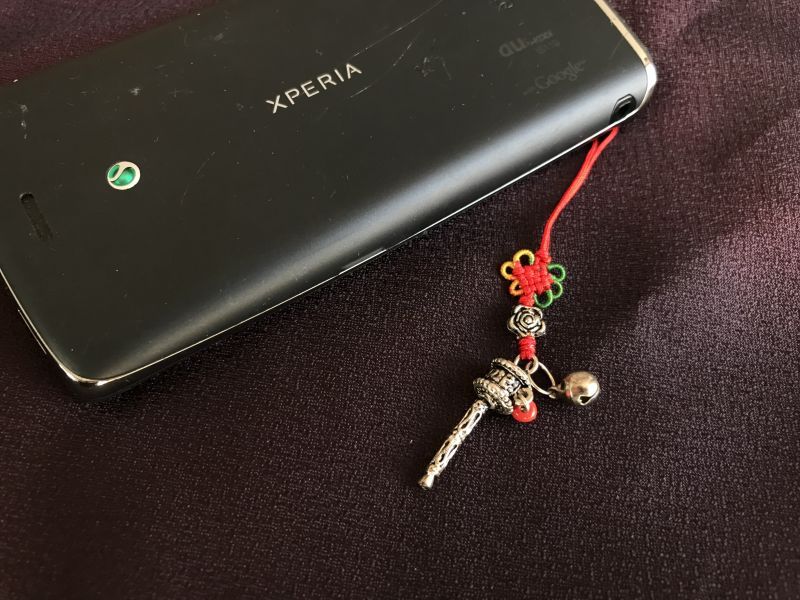 回る!様々な幸福を呼び寄せる・チベット密教の法具・ マニ車 ストラップ