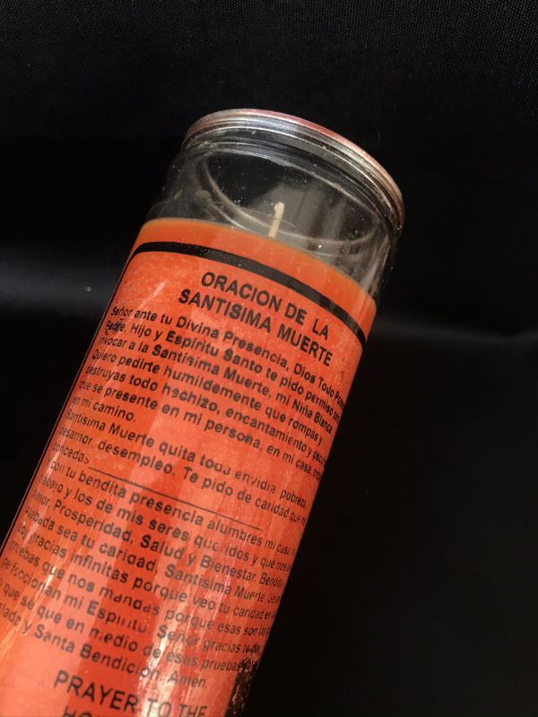 どんな願いも叶えるといわれる!サンタ・ムエルテ★キャンドル Orange