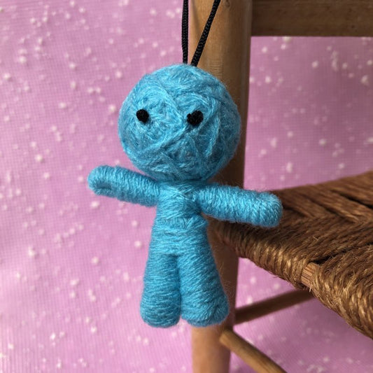 ハッピードール(ブドゥー人形)スカイブルーB(病気回復・健康運アップのお守り)