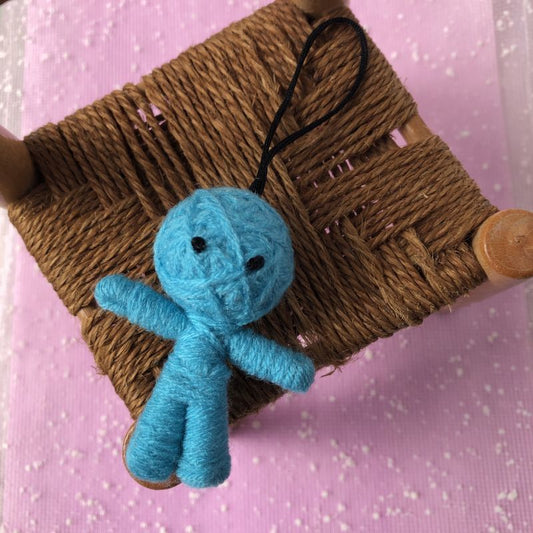 ハッピードール(ブドゥー人形)スカイブルーB(病気回復・健康運アップのお守り)