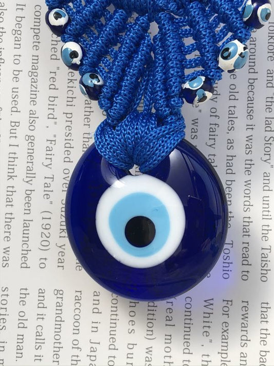 魔除けのお守り★ナザールボンジュウ★マクラメW オーナメント Blue