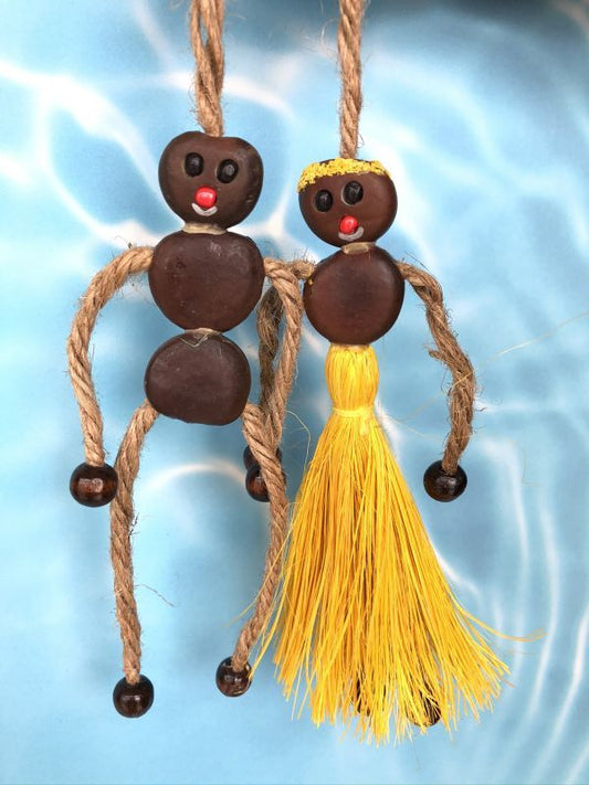 愛・金・健康の 願いを叶えるといわれるボージョボー人形(結び方ガイド付)イエロー【ANIES.IMUZA】