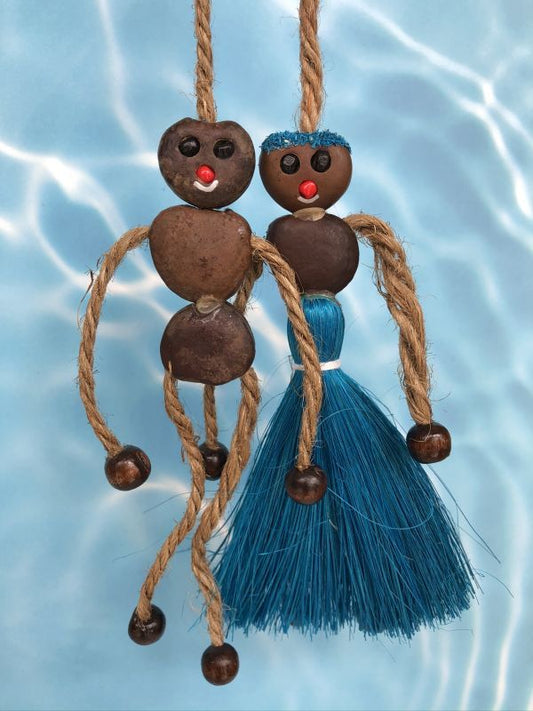 愛・金・健康の 願いを叶えるといわれるボージョボー人形(結び方ガイド付)ブルー【ANIES.IMUZA】