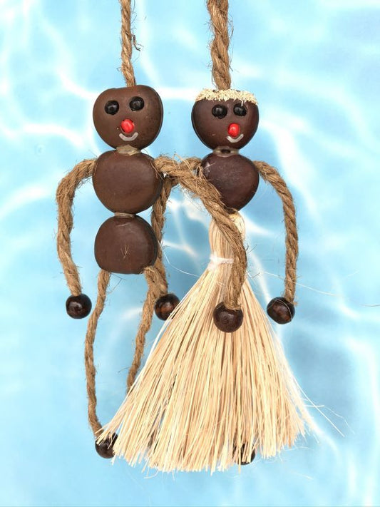 愛・金・健康の 願いを叶えるといわれるボージョボー人形(結び方ガイド付)ホワイト【ANIES.IMUZA】