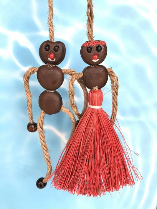 愛・金・健康の 願いを叶えるといわれるボージョボー人形(結び方ガイド付)レッド【ANIES.IMUZA】