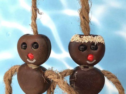 愛・金・健康の 願いを叶えるといわれるボージョボー人形(結び方ガイド付)ホワイト【ANIES.IMUZA】