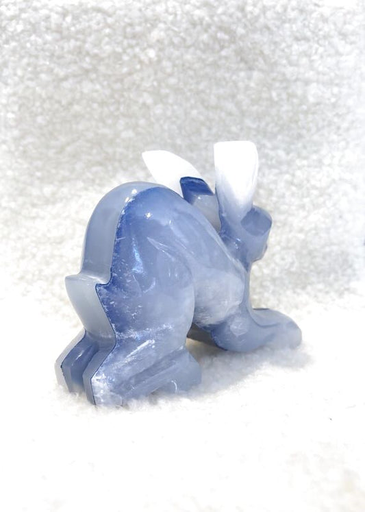 福を集める オニキスうさぎ 青色