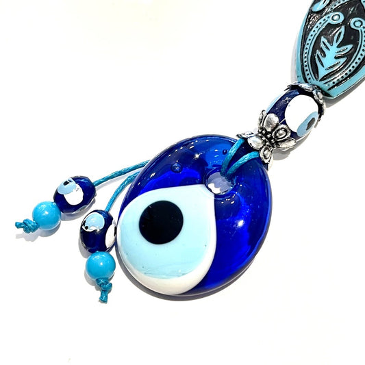 魔除けのお守り★ナザールボンジュウキーホルダー🧿オリエンタルターコイズA