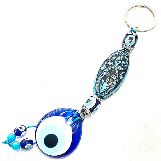 魔除けのお守り★ナザールボンジュウキーホルダー🧿オリエンタルターコイズA