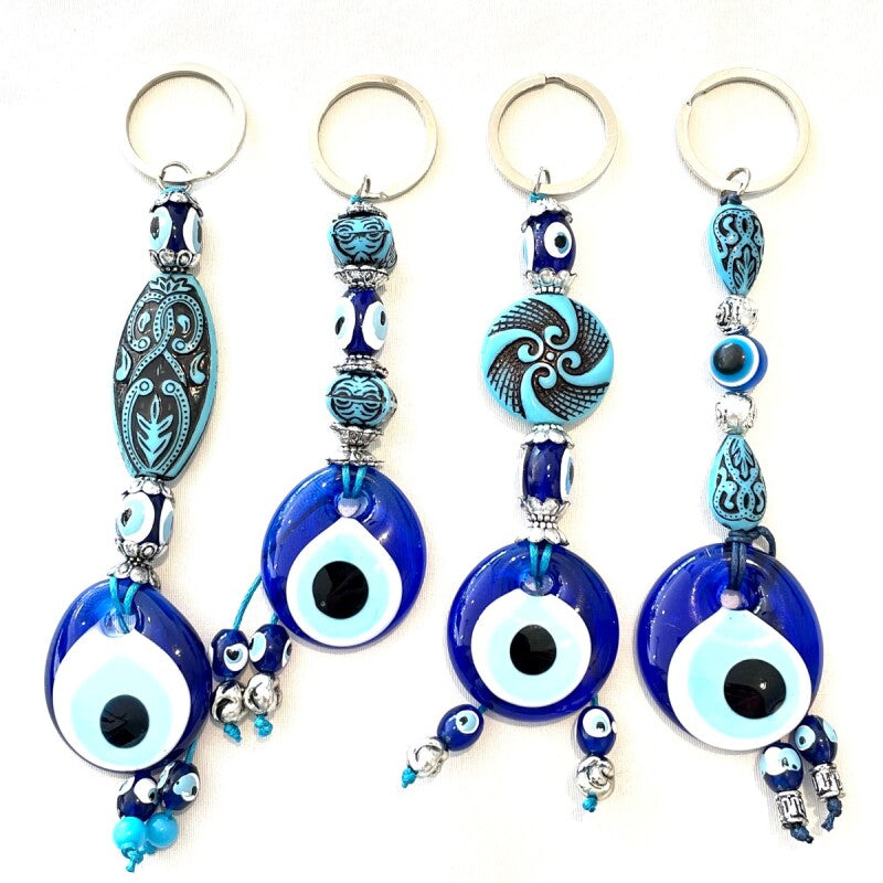 魔除けのお守り★ナザールボンジュウキーホルダー🧿オリエンタルターコイズC