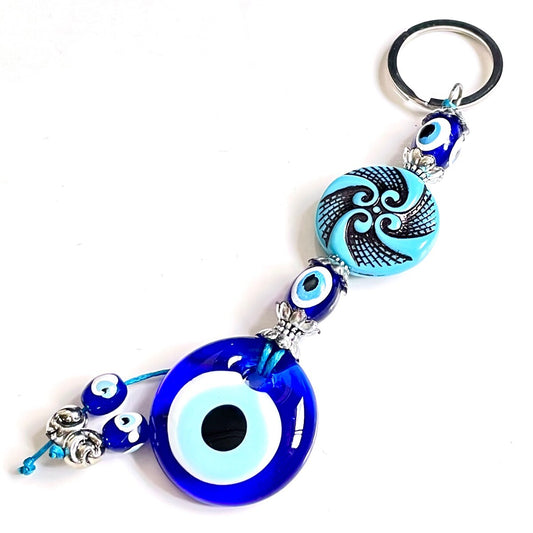 魔除けのお守り★ナザールボンジュウキーホルダー🧿オリエンタルターコイズC