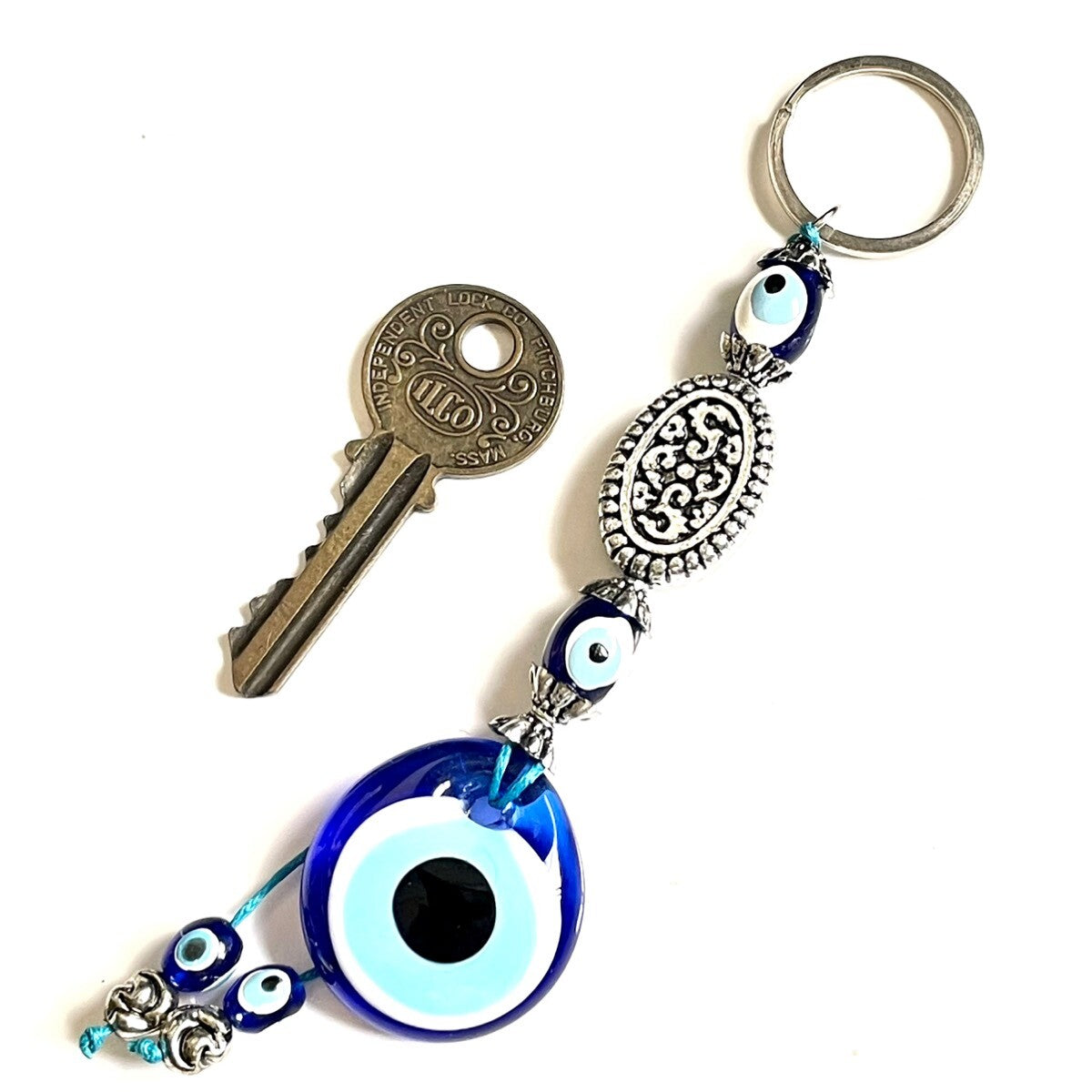 魔除けのお守り★ナザールボンジュウキーホルダー🧿メタルELLIPSE