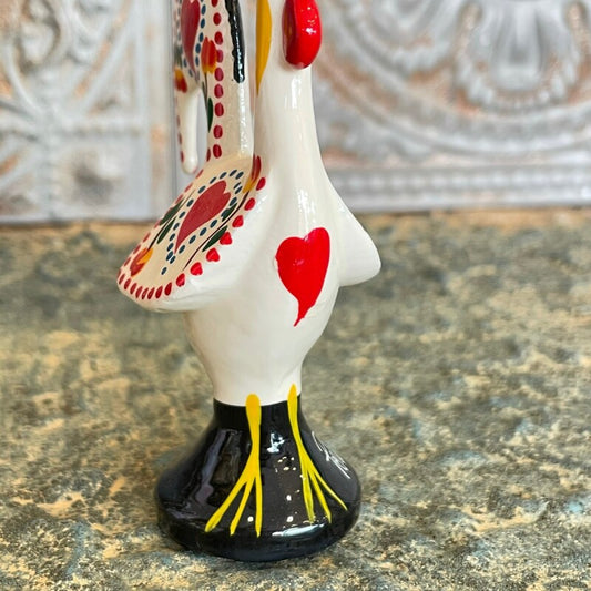 幸運を呼び込む♪ “ポルトガルの言い伝え”奇跡を起こしたバルセロスの雄鶏★置物( 小 ) ホワイト-健康運