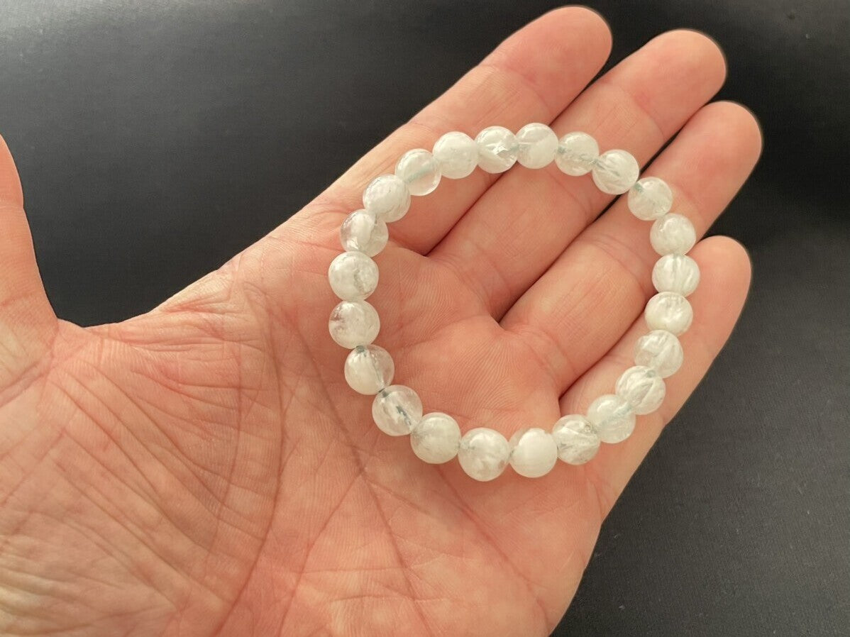 希少!導きの石 天使の羽入り☆強力なヒーリングストーン!エンジェルフェザーインフローライト8mm A