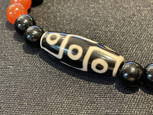 最高位!人生を大成功に導く!九眼天珠ブレスレット オニキス&瑪瑙