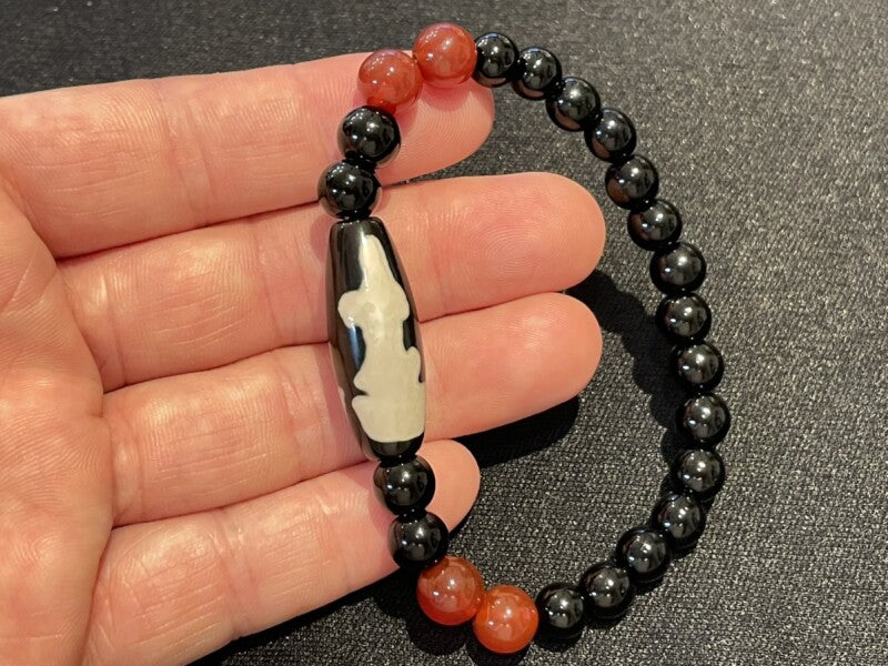 全ての力を高め万事うまくいく!!観音天珠ブレスレット オニキス&瑪瑙
