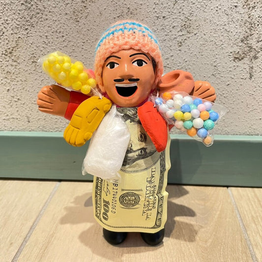 【レッド】『ペルー産!』エケコ(エケッコー)人形  Lサイズ(約18センチ)