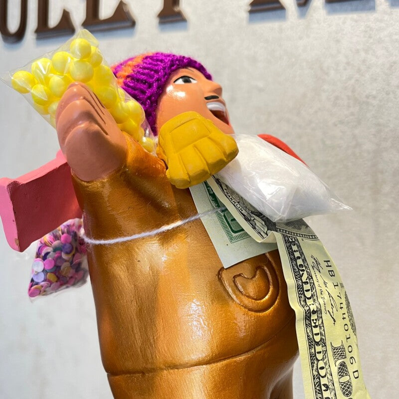 【ゴールド】『ペルー産!』エケコ(エケッコー)人形  Lサイズ(約18センチ)