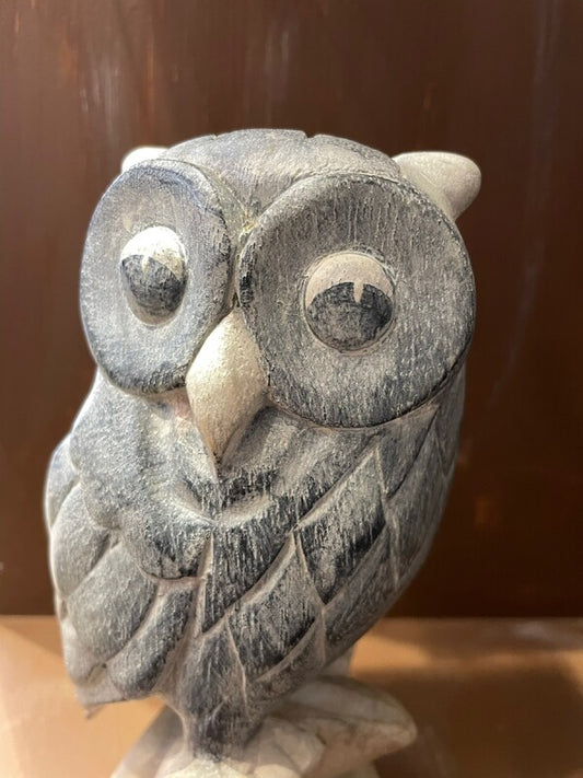 幸運を掴む♪枝乗りふくろうグレー