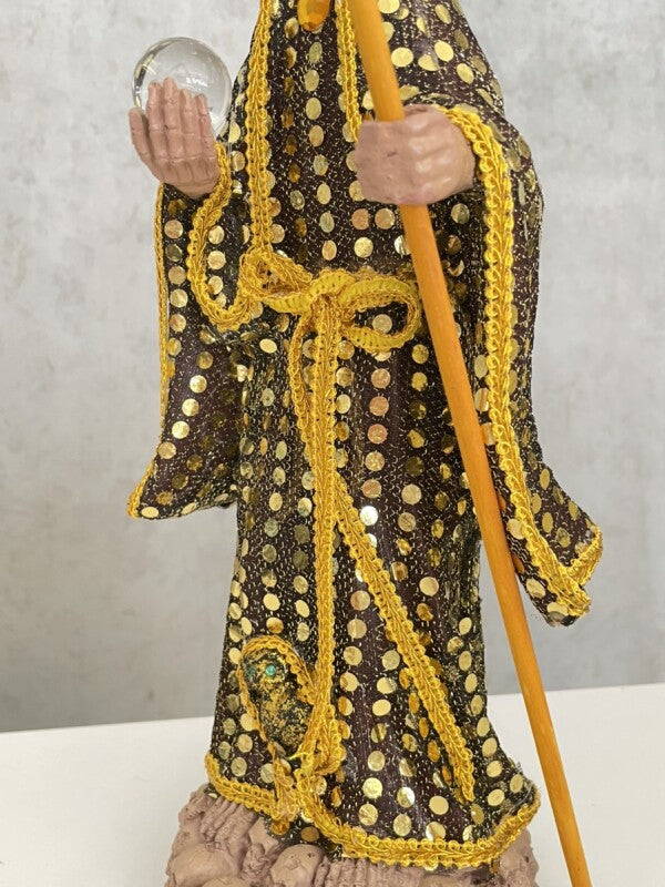 どんな願いも叶えるといわれる奇跡の聖人!サンタ・ムエルテ像 EXサイズ BLACK