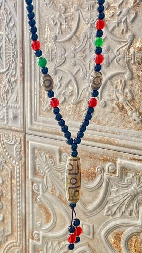 最高位!富と長寿!全てを手に入れ人生を大成功に導く!九眼&三眼天珠ネックレス 緑