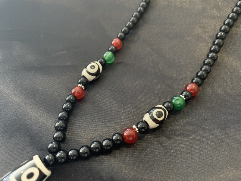 最高位!富と長寿!全てを手に入れ人生を大成功に導く!九眼&三眼天珠ネックレス 黒