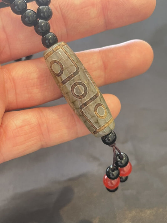 最高位!富と長寿!全てを手に入れ人生を大成功に導く!九眼&三眼天珠ネックレス 緑