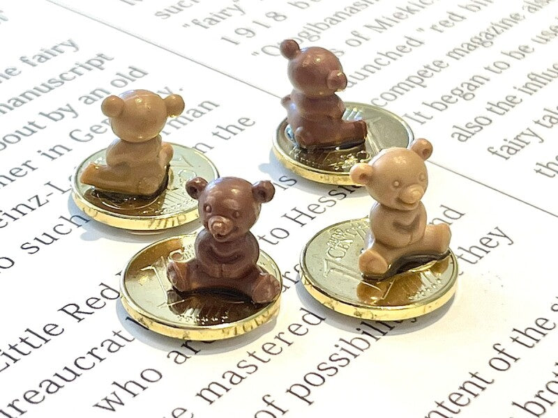 不安を癒やし安らぎをもたらす★ラッキーコイン☆テディベア(カラーはお任せ)