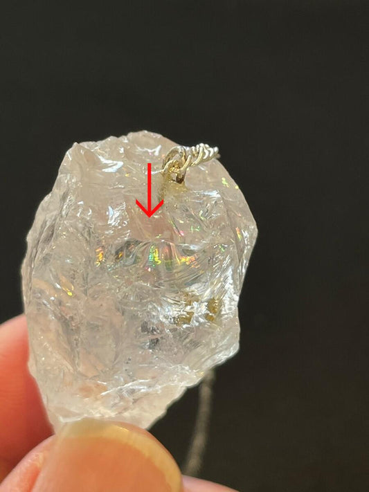 悩み事の答えを導き出す!あなたを輝かせる願い石★虹入りレインボークリスタル ペンデュラムB