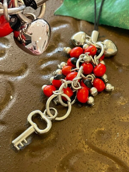 幸運の扉を開ける♪幸運のワイルーロ☆ストラップ 鍵&愛情のハート