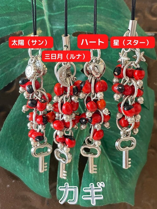 幸運の扉を開ける♪幸運のワイルーロ☆ストラップ 鍵&願望成就の星